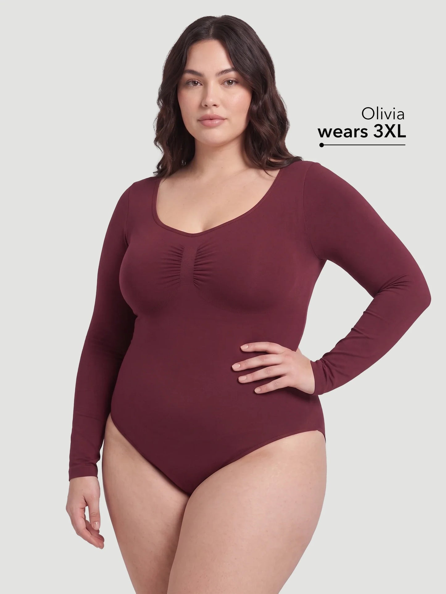 Long Sleeve Sculpt Brief Shapewear Bodysuit