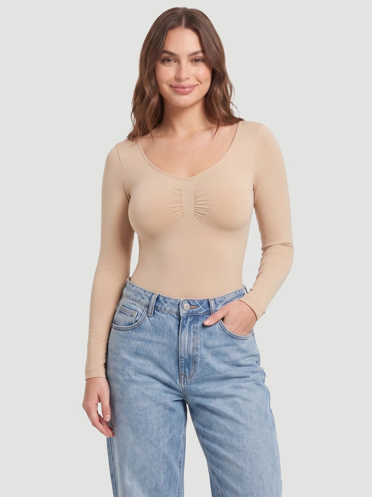 Long Sleeve Sculpt Brief Shapewear Bodysuit