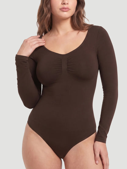Long Sleeve Sculpt Brief Shapewear Bodysuit