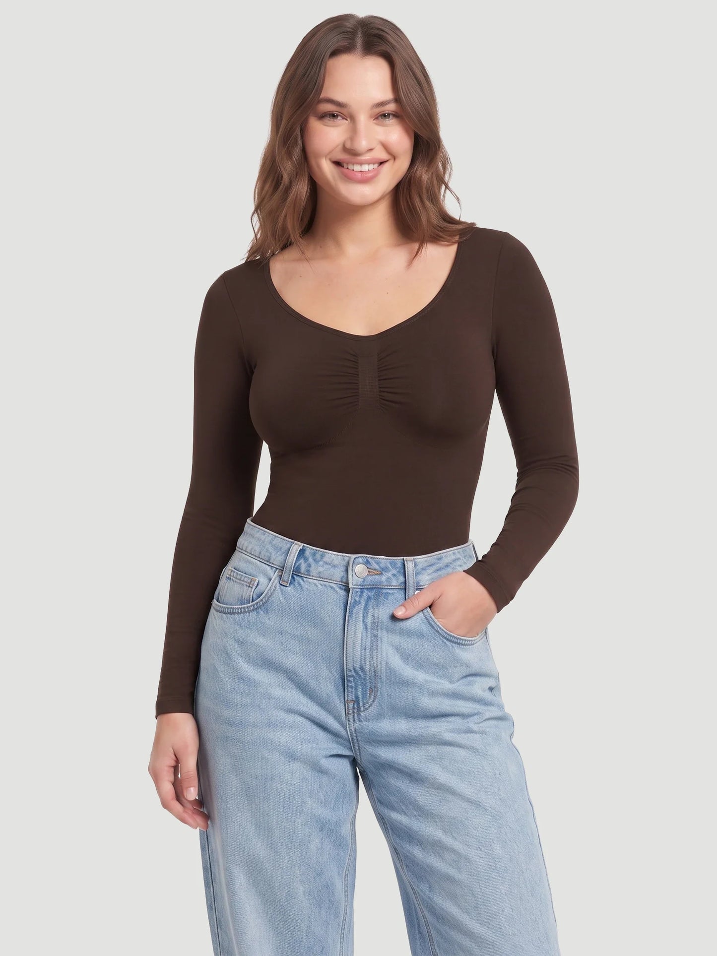 Long Sleeve Sculpt Brief Shapewear Bodysuit
