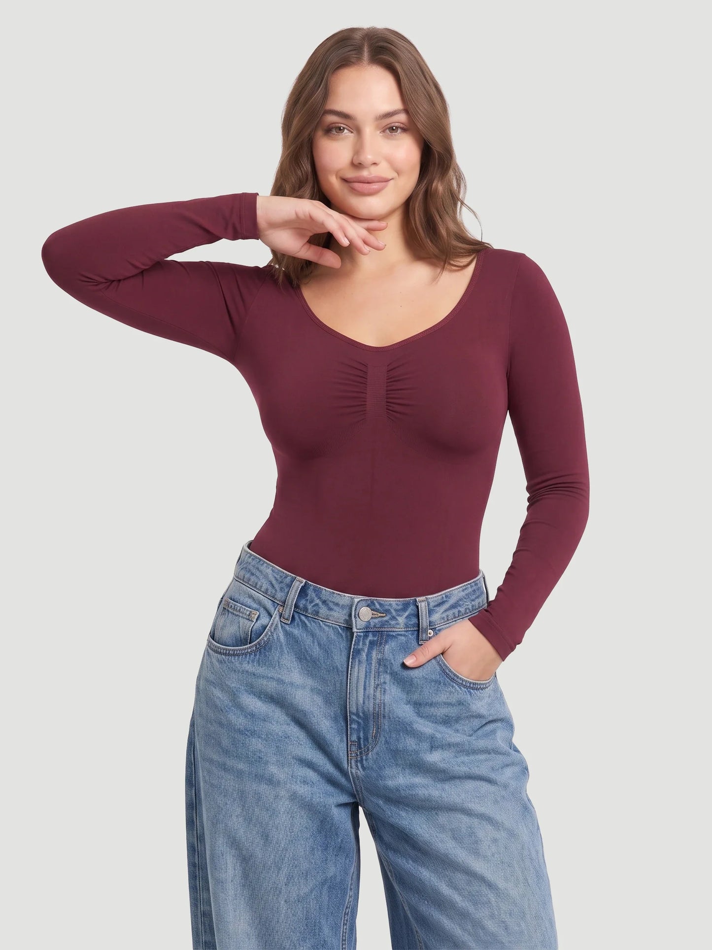 Long Sleeve Sculpt Brief Shapewear Bodysuit