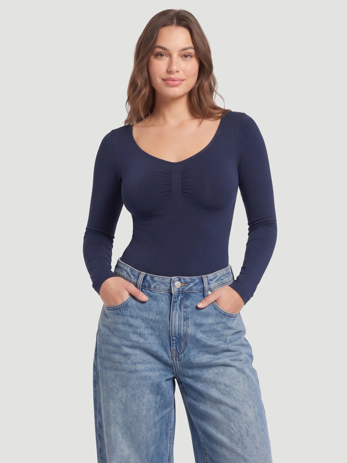 Long Sleeve Sculpt Brief Shapewear Bodysuit