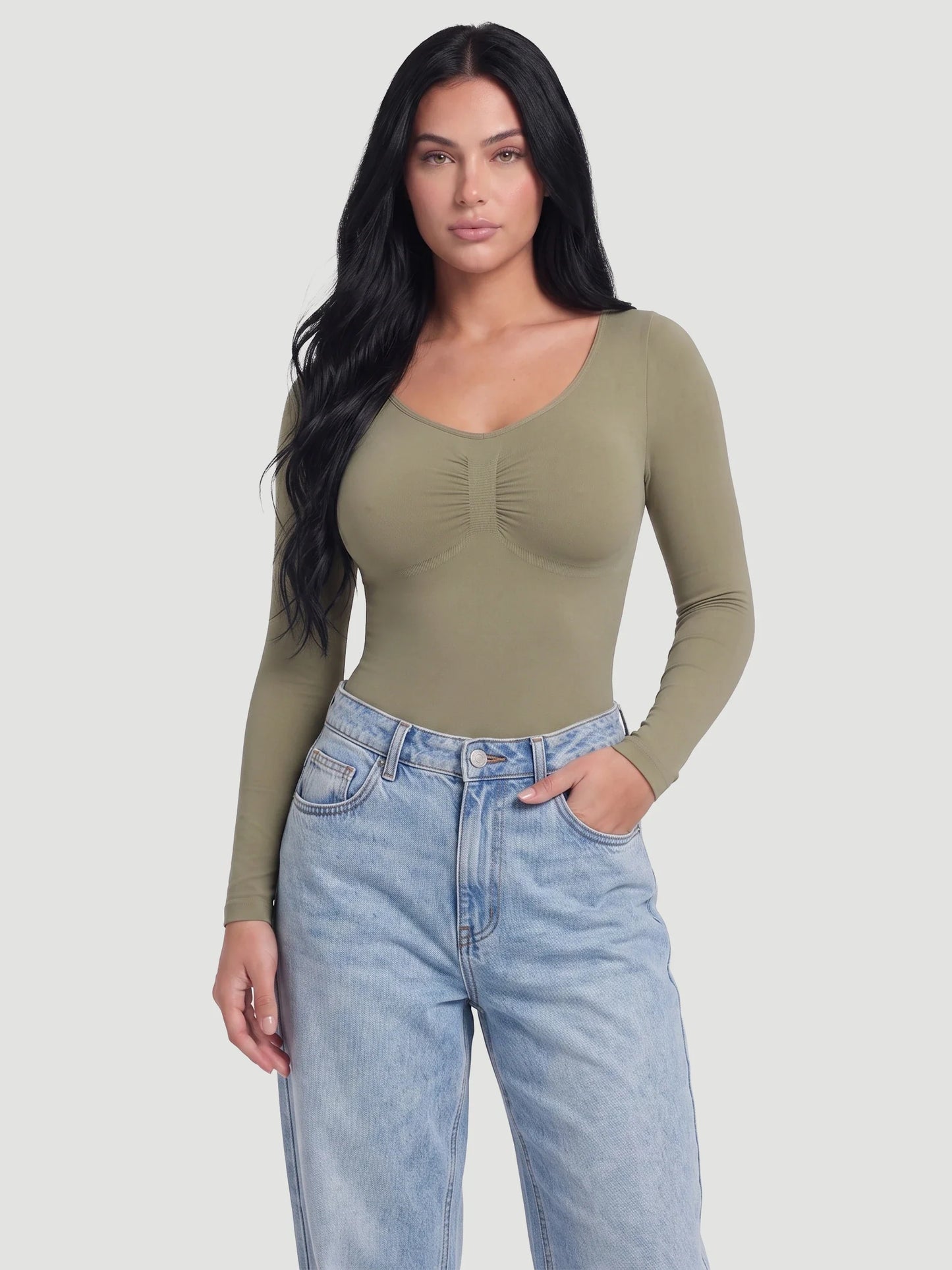 Long Sleeve Sculpt Brief Shapewear Bodysuit