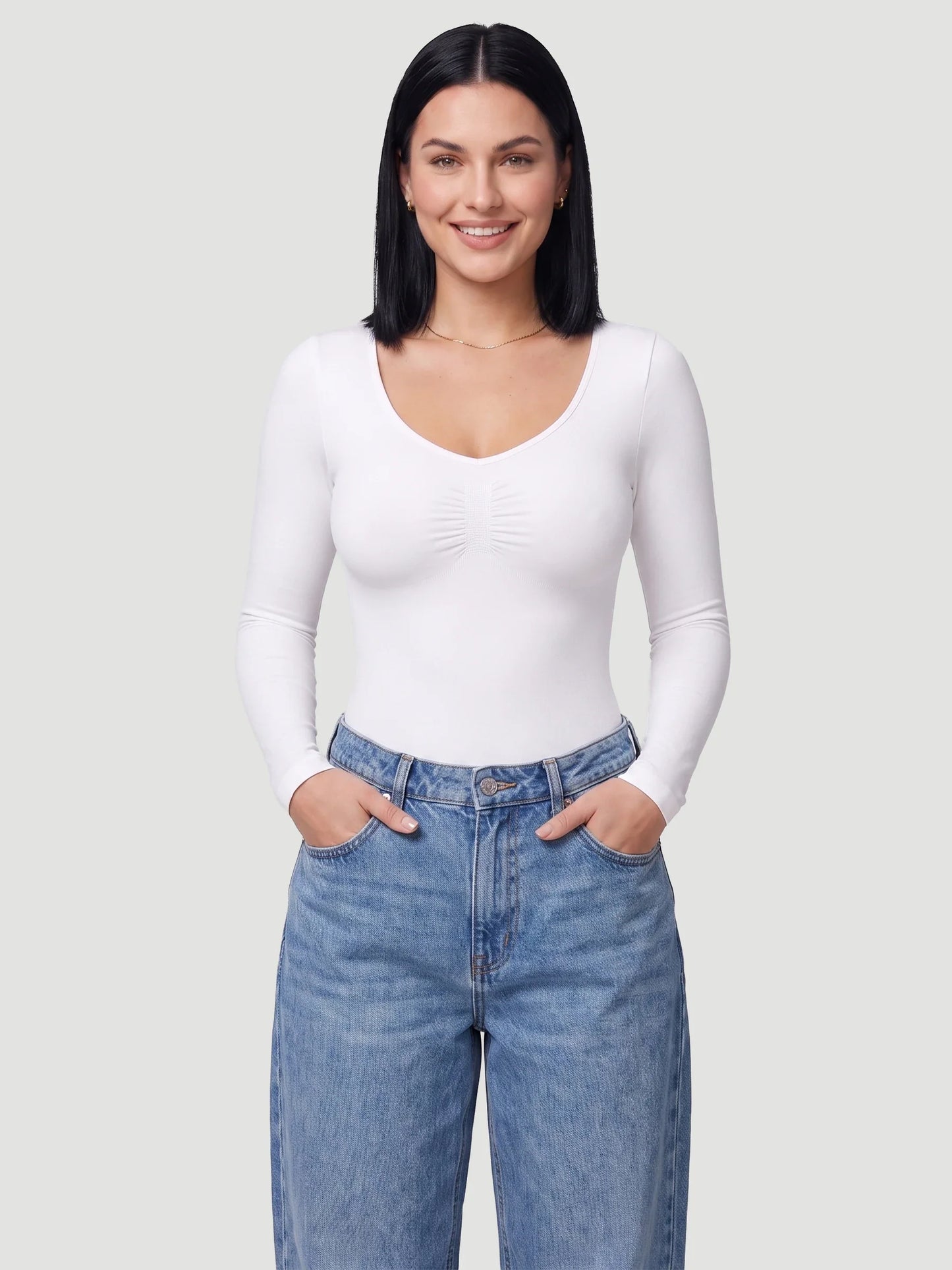 Long Sleeve Sculpt Brief Shapewear Bodysuit