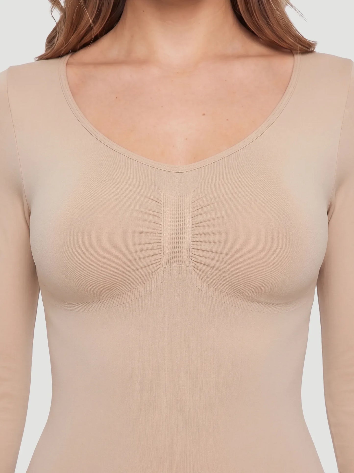Long Sleeve Sculpt Thong Shapewear Bodysuit