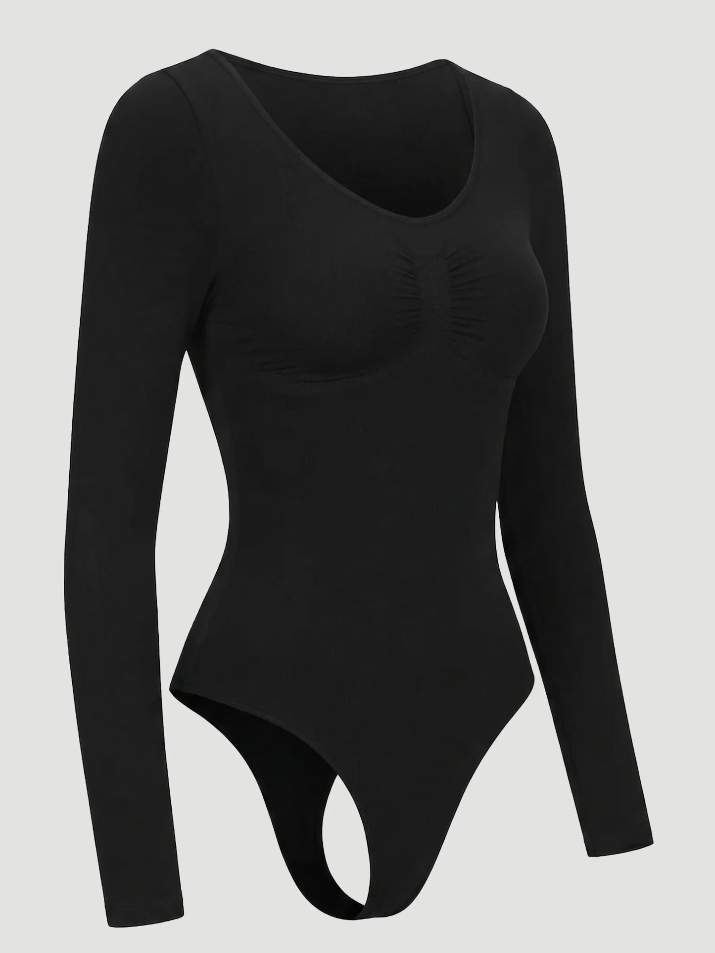 Long Sleeve Sculpt Thong Shapewear Bodysuit