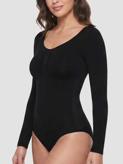 Long Sleeve Sculpt Thong Shapewear Bodysuit