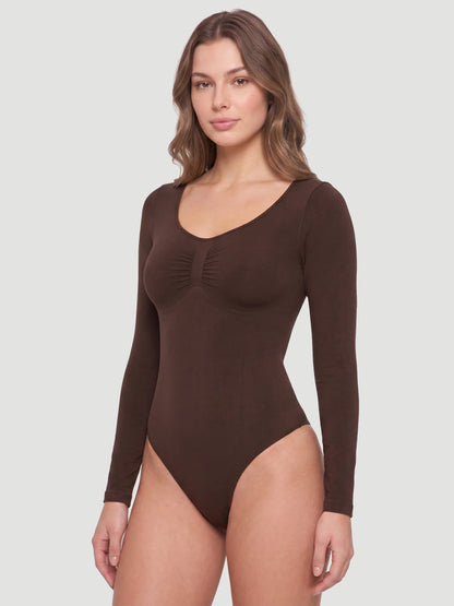Long Sleeve Sculpt Thong Shapewear Bodysuit