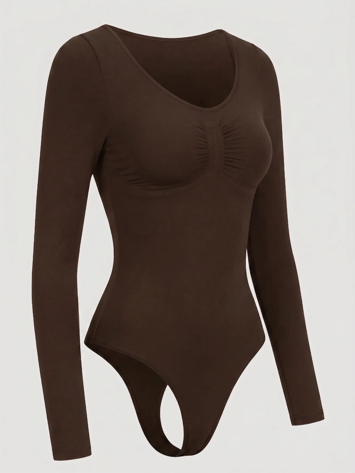 Long Sleeve Sculpt Thong Shapewear Bodysuit