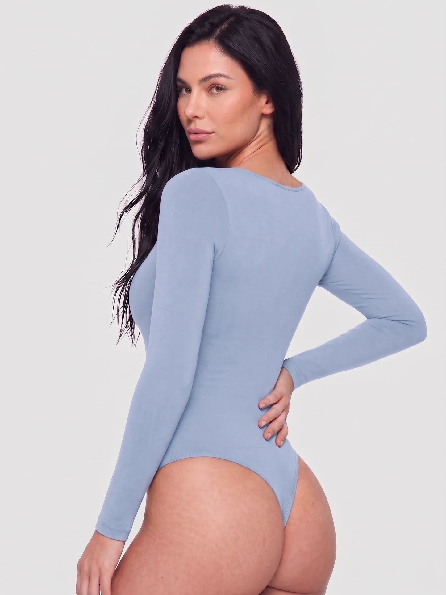Long Sleeve Sculpt Thong Shapewear Bodysuit