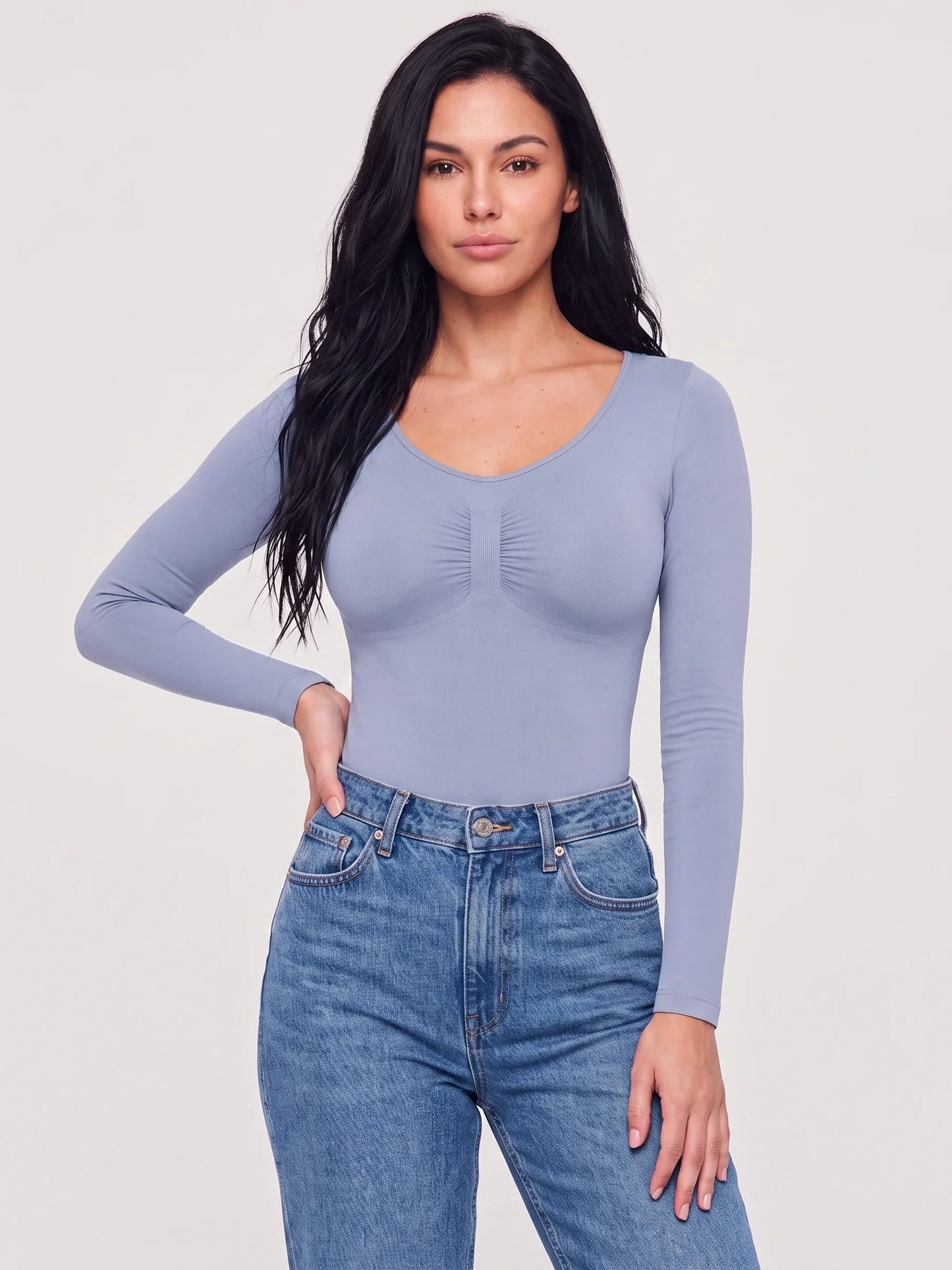 Long Sleeve Sculpt Thong Shapewear Bodysuit