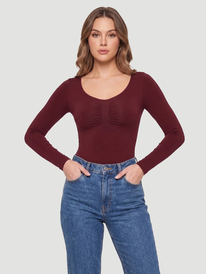 Long Sleeve Sculpt Thong Shapewear Bodysuit