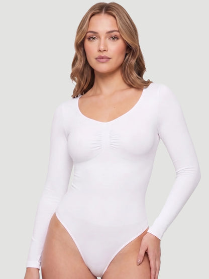 Long Sleeve Sculpt Thong Shapewear Bodysuit
