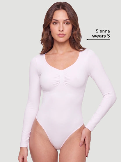 Long Sleeve Sculpt Thong Shapewear Bodysuit